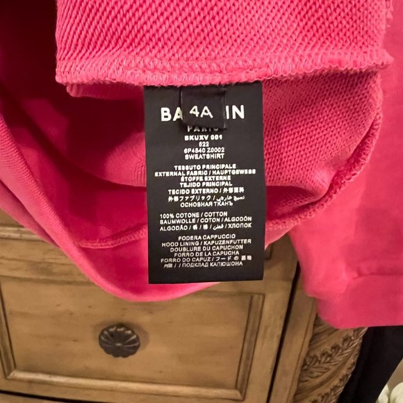 Balmain Kids Hoodie Pink Size 4y / New - Picture 6 of 8